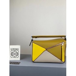 Loewe Small Puzzle Bag In Ochre/Yellow/Beige Calfskin LS929272