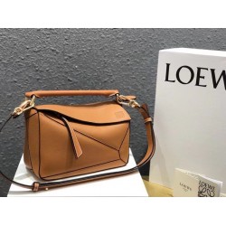 Loewe Small Puzzle Bag In Tan Grained Calfskin LS929273