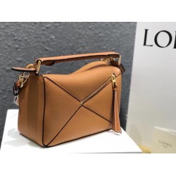 Loewe Small Puzzle Bag In Tan Grained Calfskin LS929273