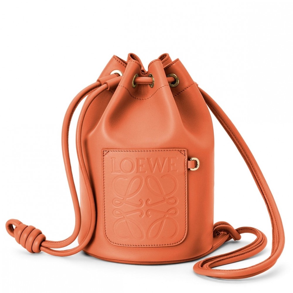 Loewe Small Sailor Bucket Bag In Orange Nappa Leather LS929276