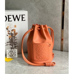 Loewe Small Sailor Bucket Bag In Orange Nappa Leather LS929276