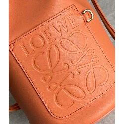 Loewe Small Sailor Bucket Bag In Orange Nappa Leather LS929276