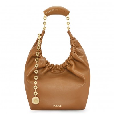 Loewe Small Squeeze Bag in Brown Nappa Lambskin LS929280