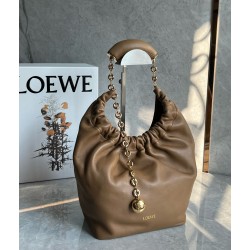 Loewe Small Squeeze Bag in Brown Nappa Lambskin LS929280