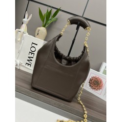 Loewe Small Squeeze Bag in Chocolate Nappa Lambskin LS929281