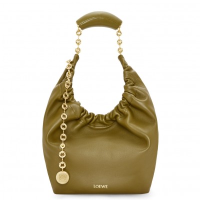 Loewe Small Squeeze Bag in Olive Nappa Lambskin LS929283